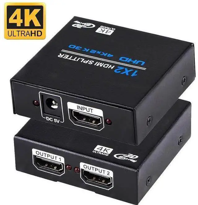 Alt view image 8 of 14 - HDMI Splitter 1x2 , 1 in 2 Out HDMI Splitter Audio Video Distributor 3D & 4K x 2K Box for HDTV, STB, DVD, PS3, Projector Etc eokCXOY
