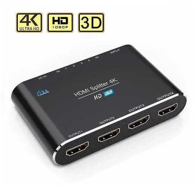 Alt view image 7 of 12 - 1 In 4 Out HDMI Splitter 4K*2K 3D 1x4 HDMI Splitter Full Ultra HD Support 3D & 4K for DVD PS3/4 Blu-Ray Player HDTV eokCXOY