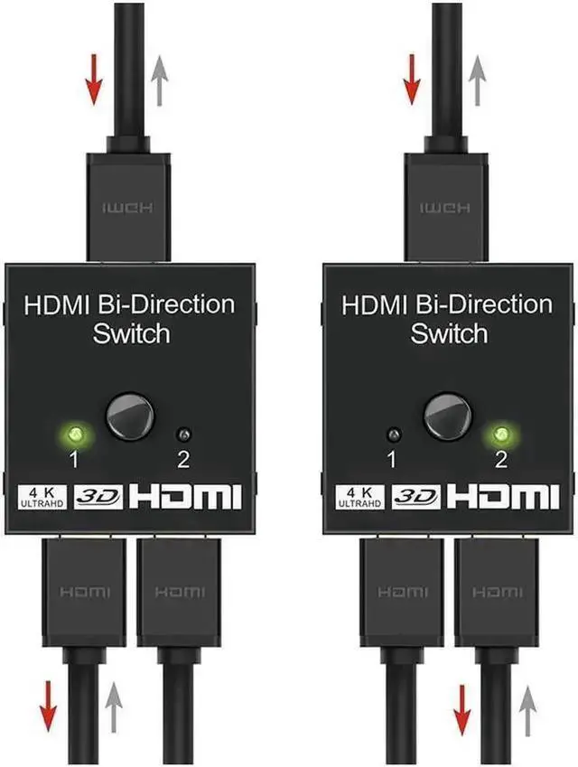 Alt view image 13 of 14 - HDMI Splitter 4K 1080P Switch Bi-Direction 1x2/2x1 Adapter HDMI Switcher 2 in 1 out for PS4/3 TV Box Nitendo Switch