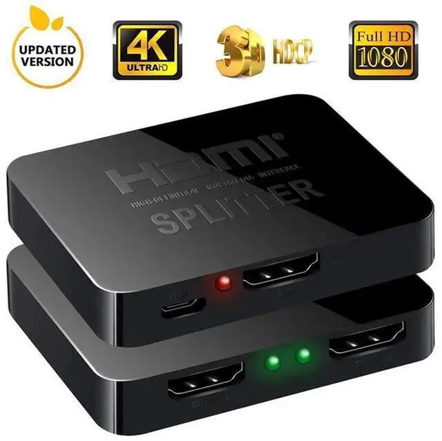 Alt view image 8 of 14 - HDMI Splitter 1x2, HDMI Splitter 1x2 Ultra Thin 1 Input 2 Output HDMI Switcher Box Support 4K@30Hz, 1080p@60Hz, 3D, 2160p for PS4, Xbox, Apple Tv and More eokCXOY
