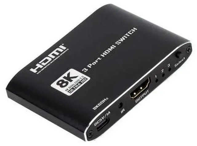 Alt view image 8 of 8 - HDMI 2.1 3x1 Switch, Ultra-Thin Aluminum Housing, IR Remote, 8K@60Hz/4K@120Hz Support
