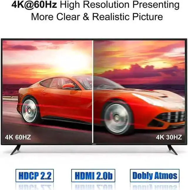 Alt view image 10 of 14 - 4K 60HZ HDMI 2.0b Switch with HDMI Cable, 4K HDMI Splitter HDMI Switch 2 in 1 Out/ 1 in 2 Out Supports 4K 60HZ 18Gbps VRR HDCP 2.2 HDR10 D-olby Vision for PS4/PS5,SkYQ, Roku, Apple TV, Fire Stick