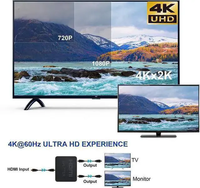Alt view image 10 of 14 - Torpedo Nova HDMI 2.0 Splitter 1x2 with Scaler - 4K@60Hz 1 in 2 Out HDCP 2.2 compliant, Support HDR10, Dolby Vision & Atmos, Independent Output Resolution Control