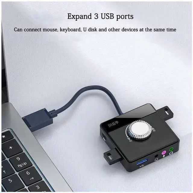 Alt view image 11 of 14 - USB Sound Card Desktop Computer Notebook External Audio Converter Microphone Voice Live Sound Card eokCXOY