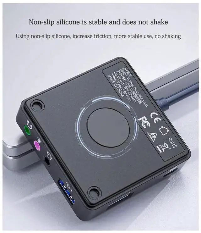 Alt view image 10 of 14 - USB Sound Card Desktop Computer Notebook External Audio Converter Microphone Voice Live Sound Card eokCXOY