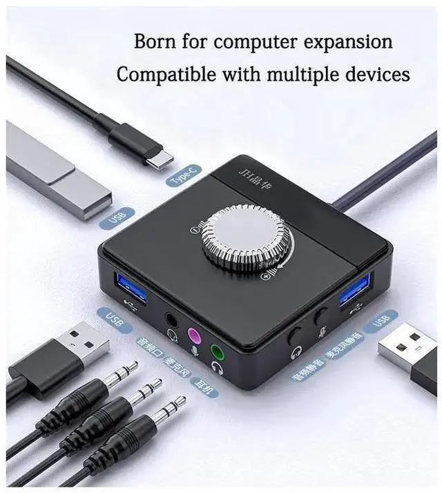Alt view image 12 of 14 - USB Sound Card Desktop Computer Notebook External Audio Converter Microphone Voice Live Sound Card eokCXOY