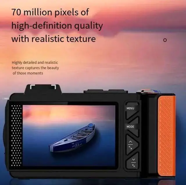 Alt view image 6 of 7 - 4K 70MP Dual-Screen WiFi DSLR Camera 3.54" + 1.54" Screens, Selfie, Entry-Level, Autofocus, 512GB Support Deep Black