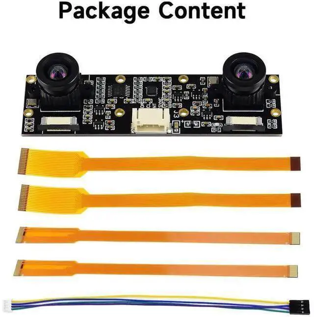 Main image of WISDUM Waveshare Binocular Camera Module, Compatible with Raspberry Pi 5, Dual IMX219, 8 Megapixels, Stereo Vision, Depth Vision