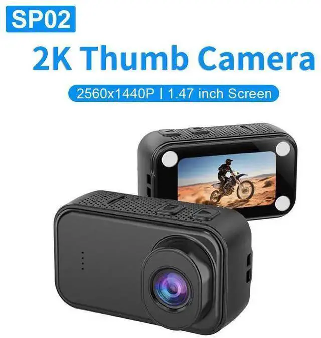 Alt view image 8 of 10 - SP02 2K Thumb Camera Magnetic Portable, 1.47" IPS Screen, Loop Recording, 120° Wide Angle, Sports Action Camera for Motorcycle/Bicycle/Vlog