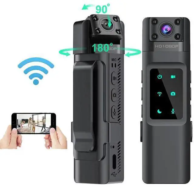 Alt view image 5 of 8 - Outdoor HD 720P Body Camera Infrared Night Vision, Rotatable Lens, Magnetic Mount, Sports Action Camera, WiFi