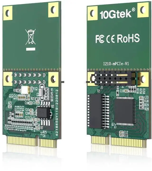 Alt view image 9 of 10 - Mini PCIe Gigabit Ethernet Network Card, Single RJ45 Port, 1G NIC Compare to Intel I210AT, with 30-cm Cable, Mini Pice Interface, not for M.2