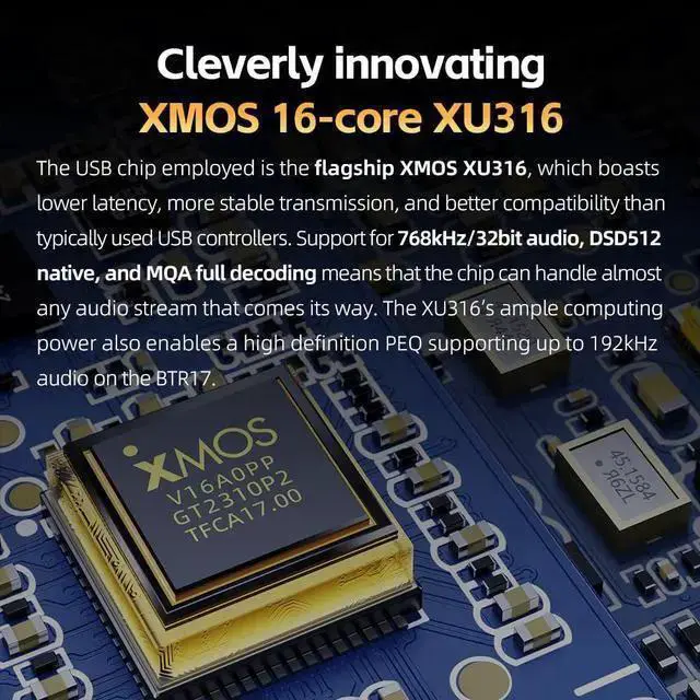 Alt view image 11 of 14 - BTR17 Bluetooth 5.4 USB DAC AMP with LDAC, aptX Lossless. Dual ES9069Q, 10-Band PEQ, THX AAA 78+amps 3.5mm Unbalanced & 4.4mm Balanced (Blue)