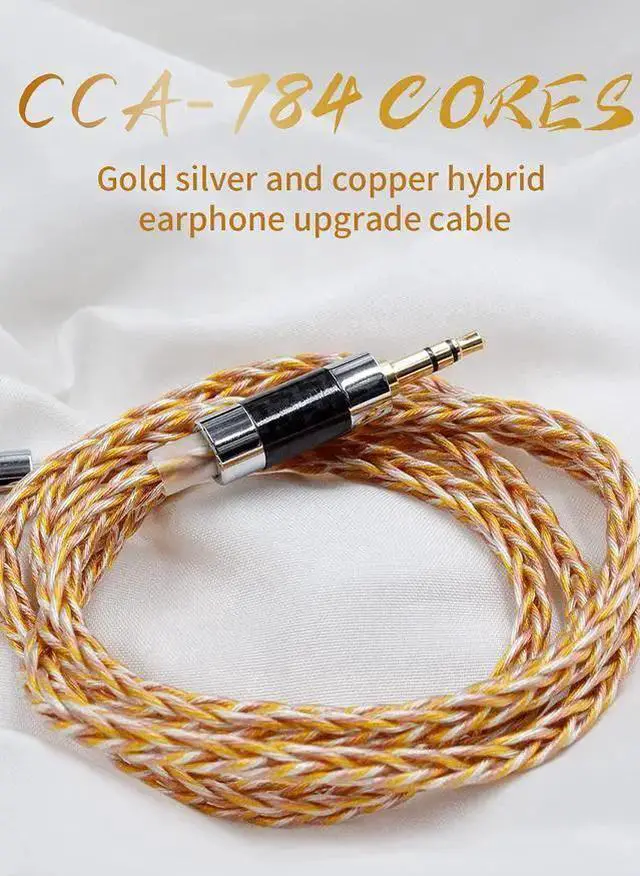 Alt view image 9 of 14 - Gold Silver Plated IEM Cable, Upgrade Headphone Wire for ZS10 PRO/ZSN Pro X/ZSN PRO/ZSX/ZSN/AS12/AS16/ZAX/DQ6 C12/CA16/CA4/NRA