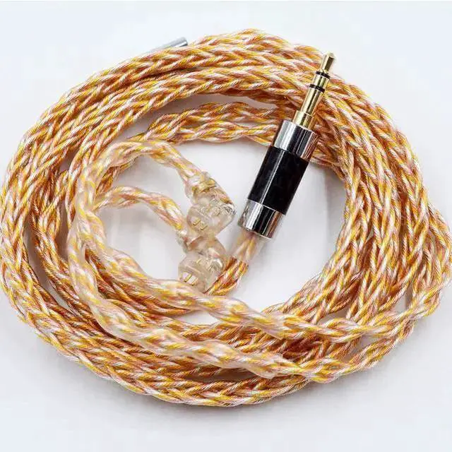 Alt view image 8 of 14 - Gold Silver Plated IEM Cable, Upgrade Headphone Wire for ZS10 PRO/ZSN Pro X/ZSN PRO/ZSX/ZSN/AS12/AS16/ZAX/DQ6 C12/CA16/CA4/NRA