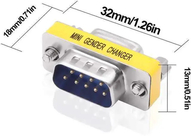 Alt view image 9 of 14 - DB9 Gender Changer Solderless Connector Male to Male Adapter Mini RS232 D-SUB 9 Pin Serial Cable Coupler-4pcs