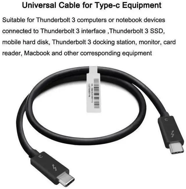 Alt view image 9 of 14 - 0.7M/2.3ft 100W Thunderbolt 3 cable 40Gbps 5K@60Hz Thunderbolt 3 to Thunderbolt 3 Cable for Thunderbolt 3 Docking Station Macs eokCXOY