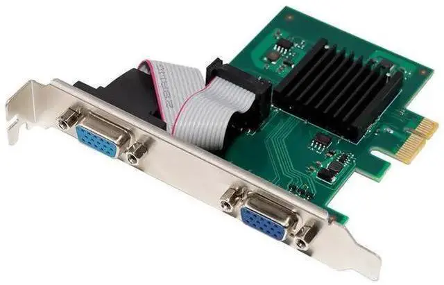 Alt view image 5 of 8 - PCIe x1 Dual VGA Graphics Card SM750, 2D GPU, 16MB-64MB DDR, Dual 300MHz DAC, 1920x1440, Wide Temp (-40°C to +85°C), for Industrial & Embedded Systems