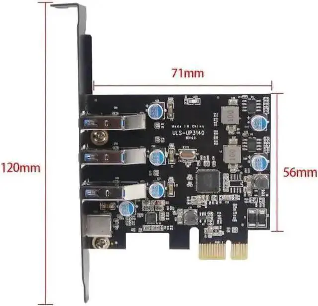 Alt view image 10 of 14 - USB 3.0+ USB C Port PCI-E Expansion Card PCI Express 1X PCIe USB 3.0 HUB Adapter Card 4-Port USB3.0 5Gbps Controller for 2U Case (Type A for 2U case)