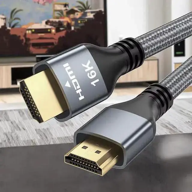 Alt view image 12 of 12 - Ultra96 HDMI 2.2 Cable - 16K@240Hz Ultra HD, 48Gbps Bandwidth, Gold-Plated Connectors, Braided Jacket for Next-Gen Projector, Monitor & Display