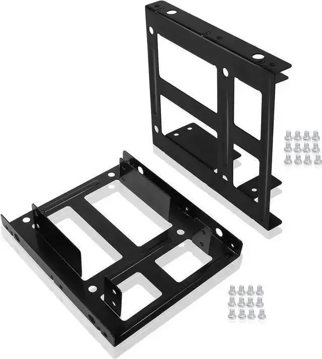 Alt view image 8 of 14 - Dual SSD Mounting Bracket 2.5 to 3.5 Internal Hard Drive Adapter SSD HDD Drive Bays Metal Mounting Holder Kit (Pack of 2) (Dual SSD Adapter)