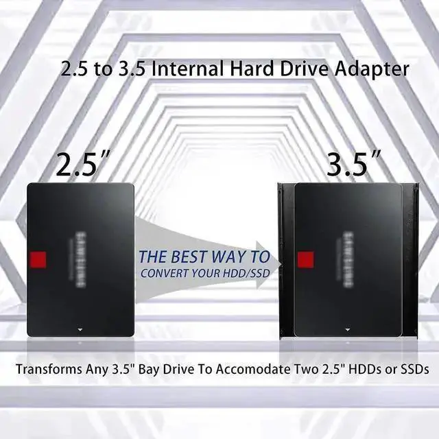 Alt view image 13 of 14 - Dual SSD Mounting Bracket 2.5 to 3.5 Internal Hard Drive Adapter SSD HDD Drive Bays Metal Mounting Holder Kit (Pack of 2) (Dual SSD Adapter)