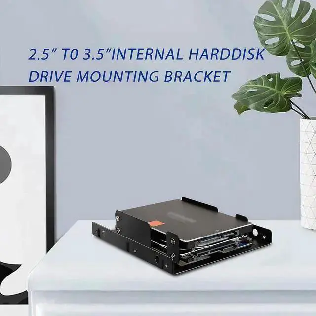 Alt view image 11 of 14 - Dual SSD Mounting Bracket 2.5 to 3.5 Internal Hard Drive Adapter SSD HDD Drive Bays Metal Mounting Holder Kit (Pack of 2) (Dual SSD Adapter)