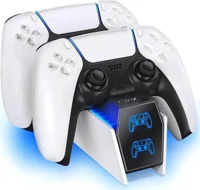 Alt view image 7 of 12 - WISDUM PS5 Controller Charger Dock Standation Compatible with Play Standation 5 DualSense Controller Remote Charger Docking Standation Fast Charging Dock Standation with 2 Types of Cable