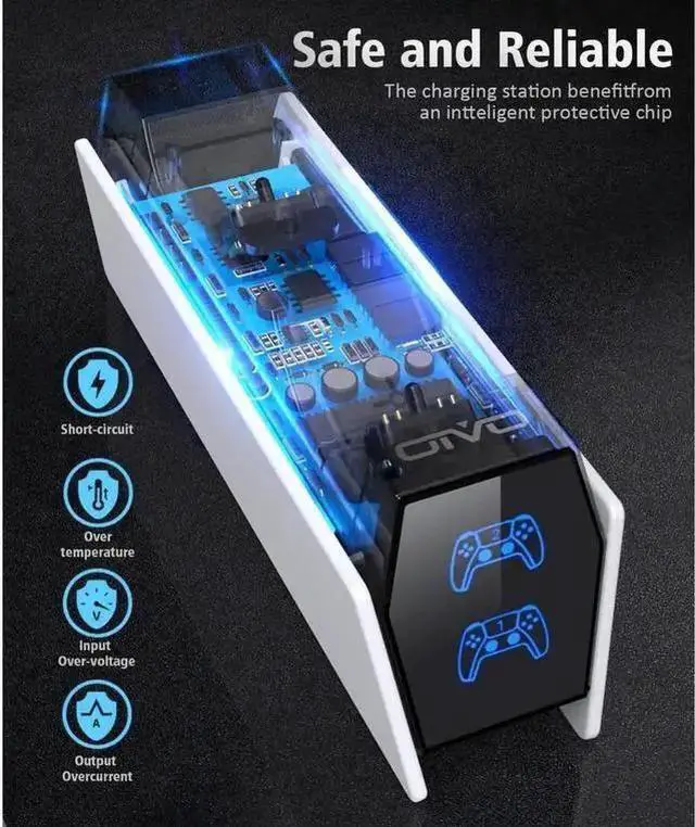 Alt view image 11 of 12 - WISDUM PS5 Controller Charger Dock Standation Compatible with Play Standation 5 DualSense Controller Remote Charger Docking Standation Fast Charging Dock Standation with 2 Types of Cable
