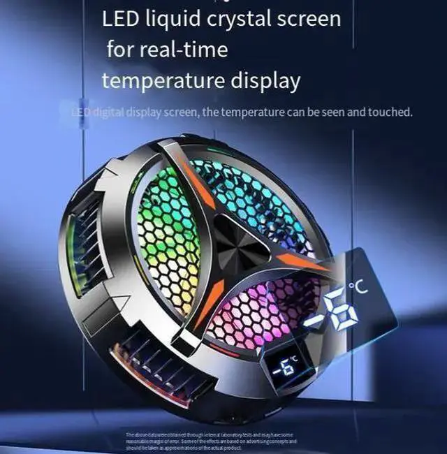 Alt view image 6 of 8 - X42 Magnetic Semiconductor Phone & iPad Cooler, Large 100mm Freeze Radiator with Digital Display 9V/2.1A High Power, Dual-Level Cooling (Standard/Extreme), RGB Light For Tablet Gaming
