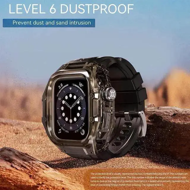 Alt view image 14 of 14 - WISDUM Waterproof Case for Apple Watch Series 10 42mm, Protective Rugged Case with Soft Silicone Band and Built-in Screen Protector for iWatch Series 10 42mm
