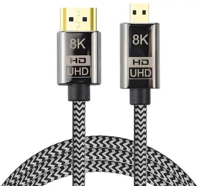 Alt view image 8 of 14 - Micro HDMI to HDMI 2.1 Ultra-HD UHD 8K 60hz 4K 120hz Cable 48Gbs HDMI Cord for Camera Tablet (1.0m)