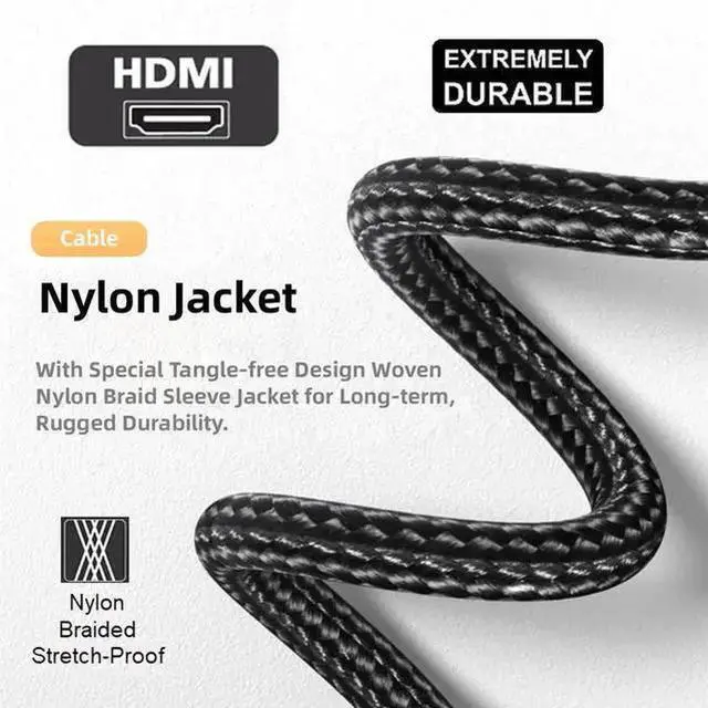 Alt view image 10 of 14 - HDMI 2.1 Extension Cable Male to Female Ultra-HD 8K 60hz 4K 120hz 48Gbs with Audio 3D HDMI Cord Black 0.5M