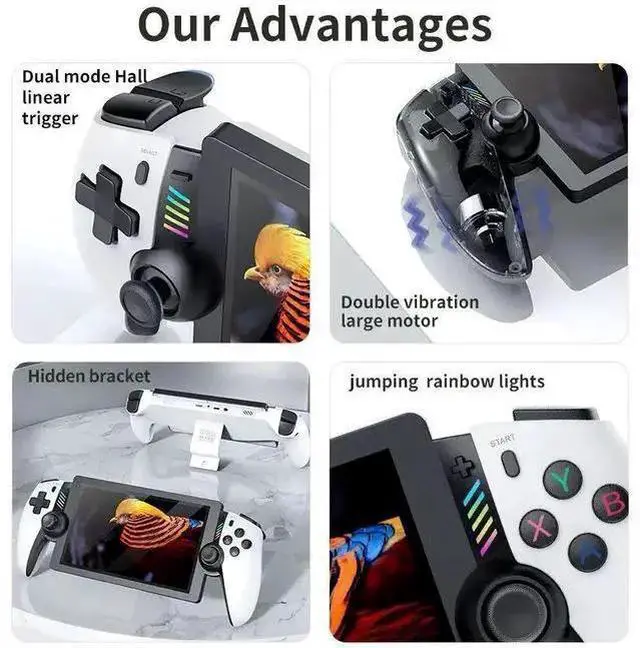 Alt view image 10 of 10 - M28 Handheld Game Console 7.1" IPS, PS2 Support, 3D Gaming, Dual Joysticks, 4000mAh, Retro Emulator, 30+ Systems