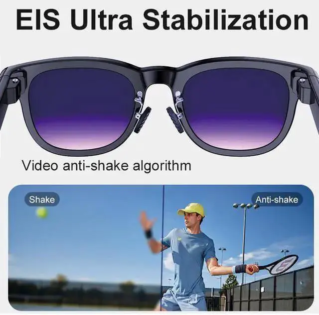 Alt view image 9 of 10 - AI Smart Glasses with 8MP Camera, Real-Time Translation & Object Recognition 1200P Video, 32MP Photo, Voice Assistant, WiFi Transfer For Meetings, Travel, Lecture Recording