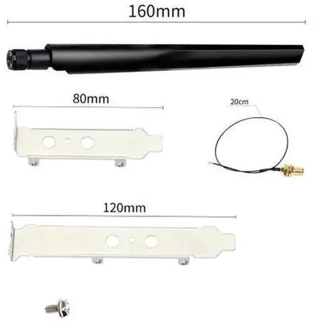Alt view image 7 of 7 - WISDUM 3000Mbps Wi-Fi 6E AX210 Bluetooth 5.2 802.11ax/ac 2.4Ghz 5Ghz 6Ghz M.2 2230 Key E Desktop Kit Wireless Adapter AX210NGW NGFF WiFi 6 Card Support MU-MIMO OFDMA Windows 10 With 6Dbi Antenna Set