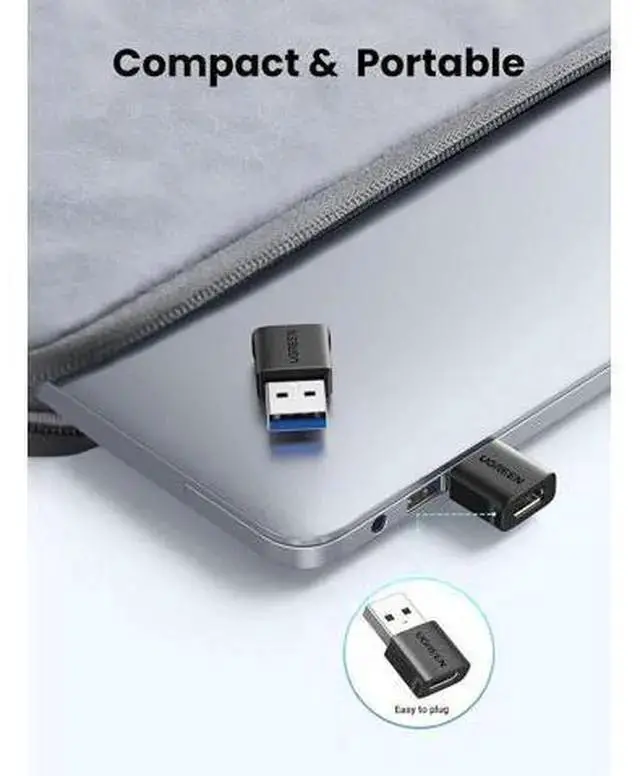 Alt view image 7 of 7 - WISDUM USB to USB C Adapter 3Pack 10Gbps USBC Female to USBA Male Adapter Type C Charge Converter for iPhone 16 15 14 13 Plus Pro Max iPad Air Mini 6 7 Galaxy S25 Watch Black
