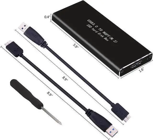 Alt view image 13 of 13 - M.2 SATA SSD to USB 3.0 External SSD Reader Converter Adapter Enclosure with UASP, Support NGFF M.2 2280 2260 2242 2230 SSD with Key B/Key B+M