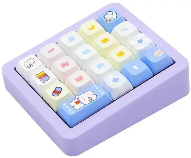 Main image of WISDUM K812 Wired Mechanical Numeric Keypad, 19-Key Hot-Swappable RGB Numpad, Macro Programmable, Detachable Type-C Cable, Game/Office Mode Switch for PC/Laptop/Desktop (Purple)