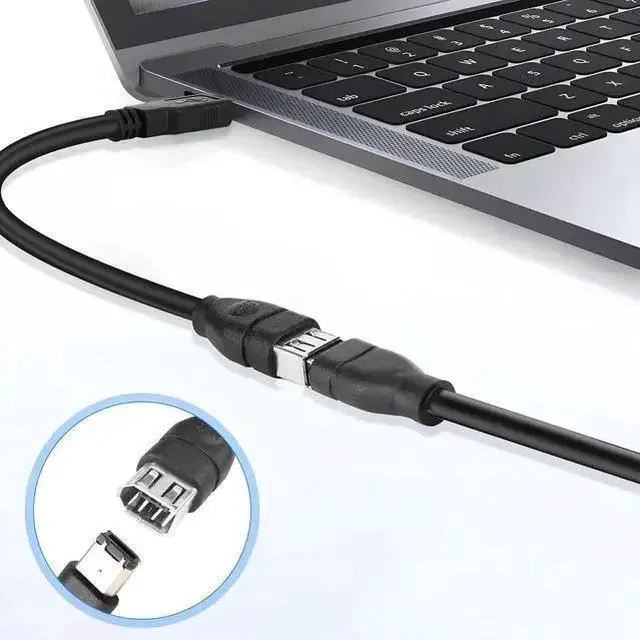Alt view image 12 of 14 - Firewire 6-Pin to USB Adapter Cable IEEE 1394 Firewire 400 Female to USB 2.0 Male Converter Connector Cord for Computer Connecting Old External Hard Driver/Camcorder/Camera/Scanner 20cm