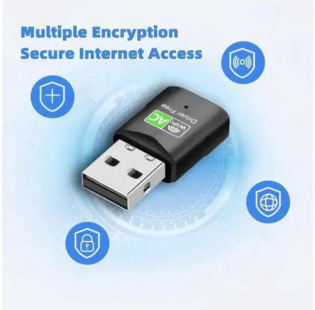 Alt view image 11 of 14 - USB WiFi Adapter, 5G/2.4G Driver Free Dual Band Wireless USB WiFi Adapter for PC, 600Mbps High Speed WiFi Adapter for Desktop PC, USB WiFi Dongle Support Windows 7/8/10/11 eokCXOY