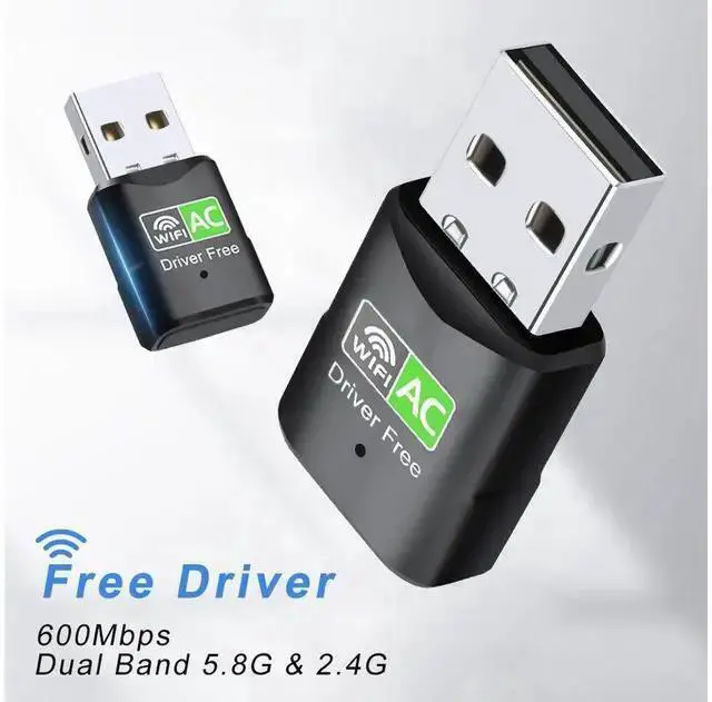 Alt view image 13 of 14 - USB WiFi Adapter, 5G/2.4G Driver Free Dual Band Wireless USB WiFi Adapter for PC, 600Mbps High Speed WiFi Adapter for Desktop PC, USB WiFi Dongle Support Windows 7/8/10/11 eokCXOY