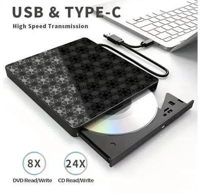 Alt view image 2 of 7 - WISDUM External CD/DVD Drive for Laptop, DVD Player, 8 in 1 USB 3.0 Ultra-Slim Portable, CD Burner External Disk Drive Optical Compatible with with Desktop PC Windows 11/10/8 Linux Mac OS Mac MacBook