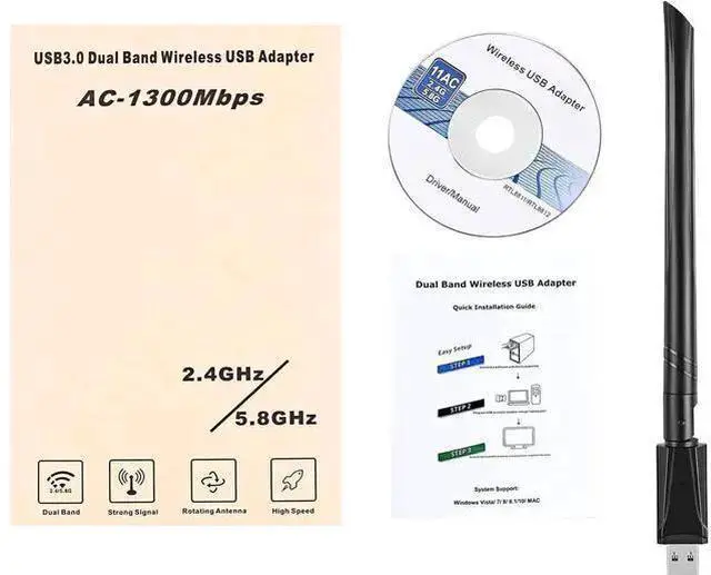 Alt view image 14 of 14 - USB 3.0 WiFi Adapter for PC AC1300Mbps WiFi Card, Dual Band Network Adapter with 2.4GHz/5.8GHz High Gain Antenna, for Laptop Desktop Windows 11/10/8.1/8/7/XP/Vista, Mac OS 10.9-10.15 ,11,12 eokCXOY