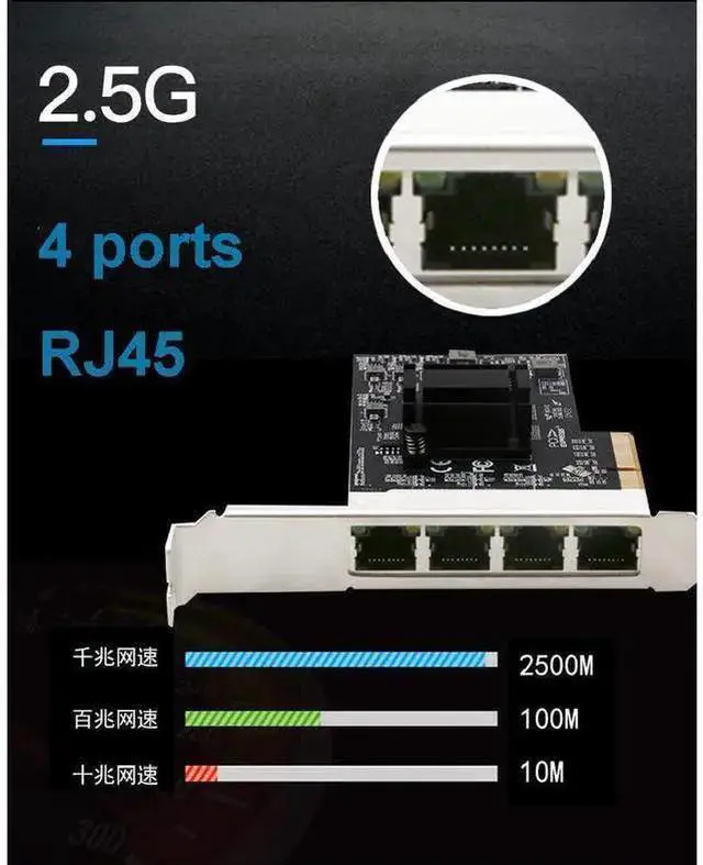 Alt view image 7 of 10 - 2.5Gbps Network Adapter Card Realtek RTL8125B Ghip PCIE Gigabit Ethernett Adapter Card 4 RJ45 Connectors eokCXOY
