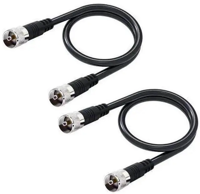 Main image of WISDUM RG8x Jumper Cable, 2 Pack 2ft CB Coax Cable PL259 UHF Connector 50 ohm Low Loss for Ham Radio, Antenna Analyzer, Dummy Load and SWR Meter