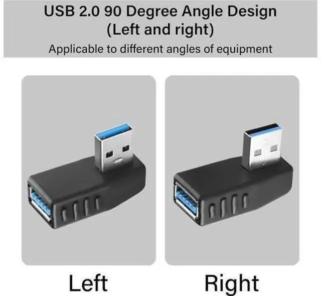 Alt view image 3 of 7 - WISDUM 90 Degree USB 3.0 Adapter USB A 3.0 Male to Female Adapter Right Angle USB A Extender Adapter Supports Charging/Transfer for Laptop Mobile Power Mouse USB Stick 2Pcs (Right Angle)