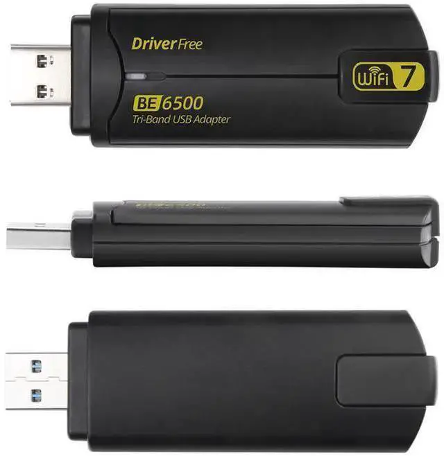 Alt view image 5 of 7 - WiFi 7 USB Wireless Adapter Tri-Band 6GHz/5GHz/2.4GHz, 688+2882+2882Mbps, USB 3.0, Driver-Free, External Dual Antennas, for Windows 10/11 Desktop & Laptop