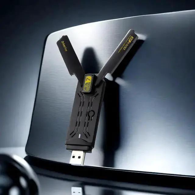 Alt view image 6 of 7 - WiFi 7 USB Wireless Adapter Tri-Band 6GHz/5GHz/2.4GHz, 688+2882+2882Mbps, USB 3.0, Driver-Free, External Dual Antennas, for Windows 10/11 Desktop & Laptop