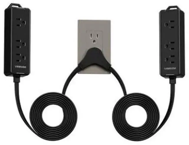 Alt view image 5 of 8 - US 6-Outlet Power Strip, 3.8m Long Extension Cord with 2 USB-A Ports (5V/2.1A) Surge Protection, Desktop & Bedside Multi-Outlet Expander for Home Office 1250W/10A