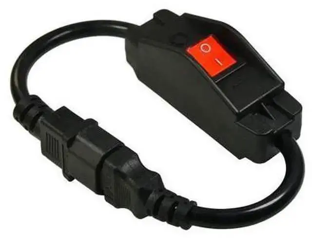 Alt view image 2 of 6 - WISDUM IEC 320 C14 to C13 Heavy Duty Short Power Cord with On-Off Switch,Standard Computer Power Extension Cord, 3Pin Male -Female Extension Cord with Inline Cord Switch, 42CM, Black
